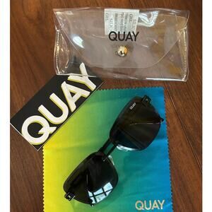 QUAY Australia Sunglasses Black Frame, Black Lens, Case and Cloth